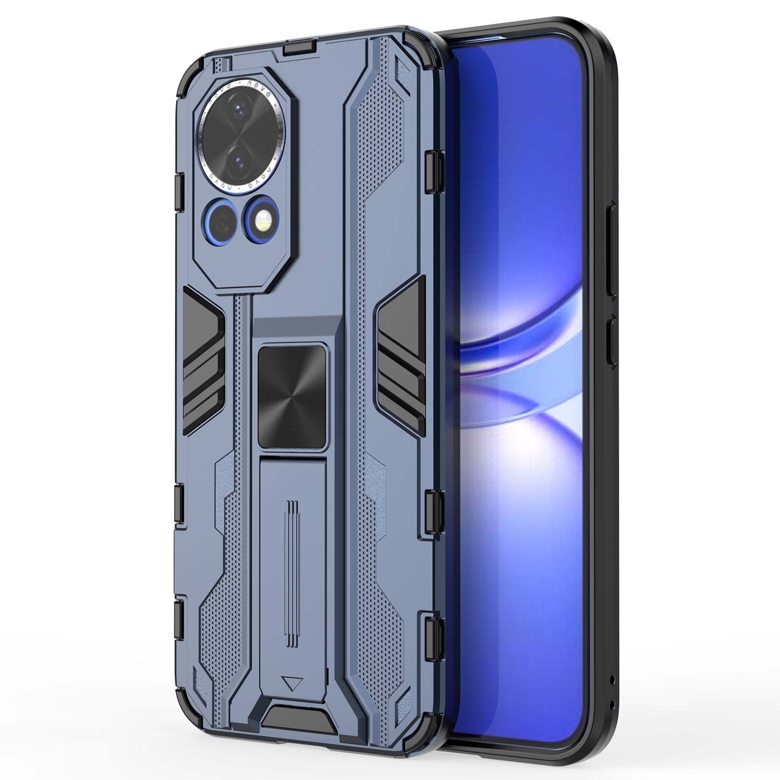 For Huawei nova 12 5G Case PC + TPU Scratch-proof Phone Cover with Foldable Kickstand For Huawei nova 12 5G Case PC + TPU Scratch-proof Phone Cover with Foldable Kickstand